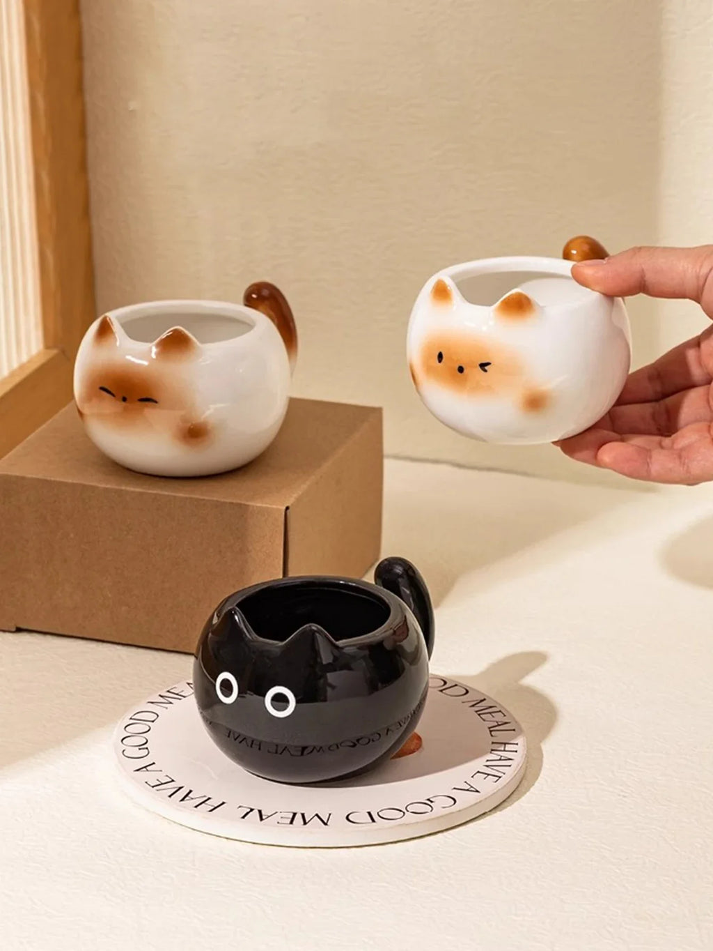 1Pc Siamese Cat Coffee Cup Cute Mug High-Looking for Coffee Shop Latte Latte Cup Office Living Room Home Bedroom Drinking Cup