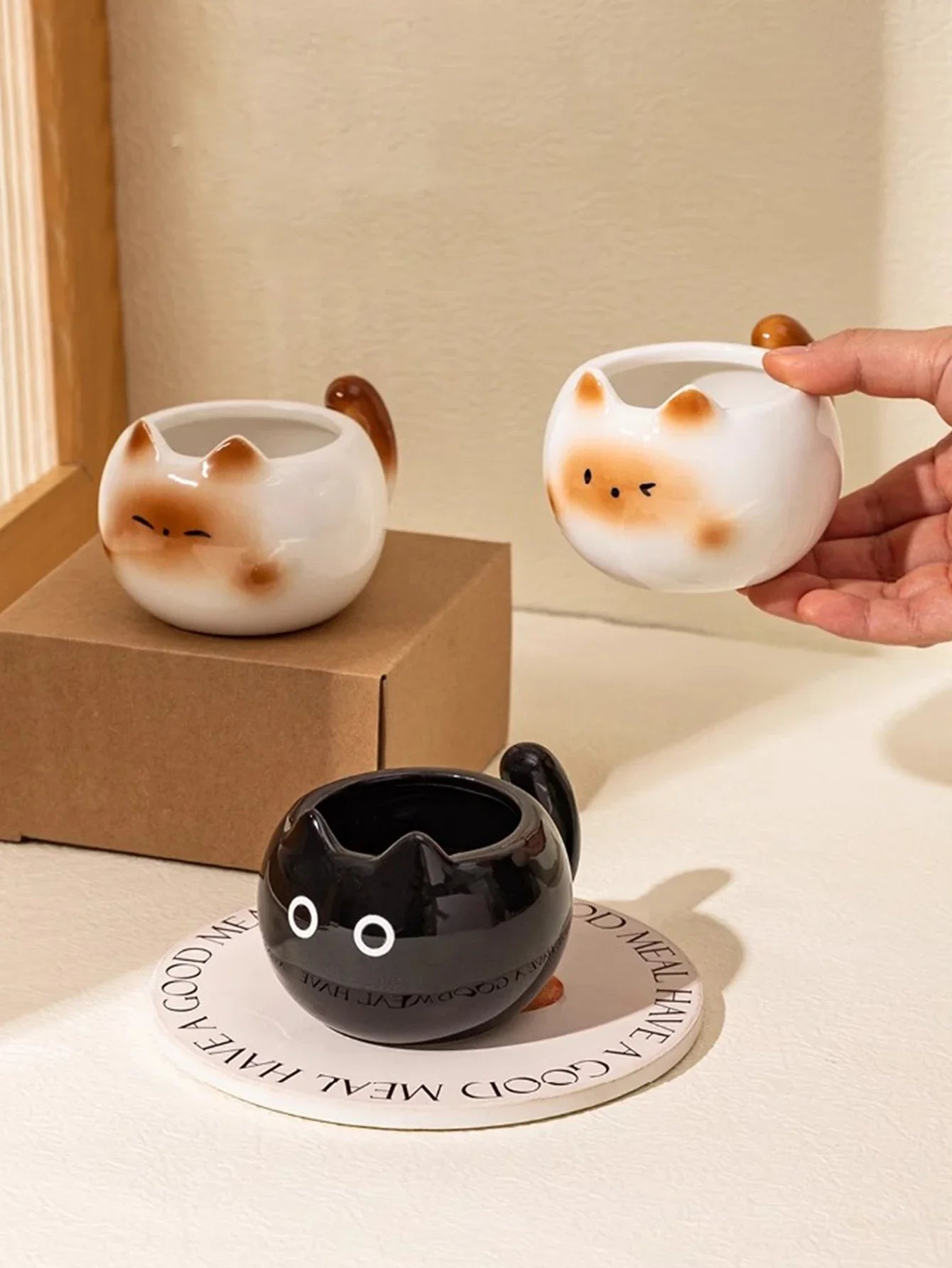1Pc Siamese Cat Coffee Cup Cute Mug High-Looking for Coffee Shop Latte Latte Cup Office Living Room Home Bedroom Drinking Cup