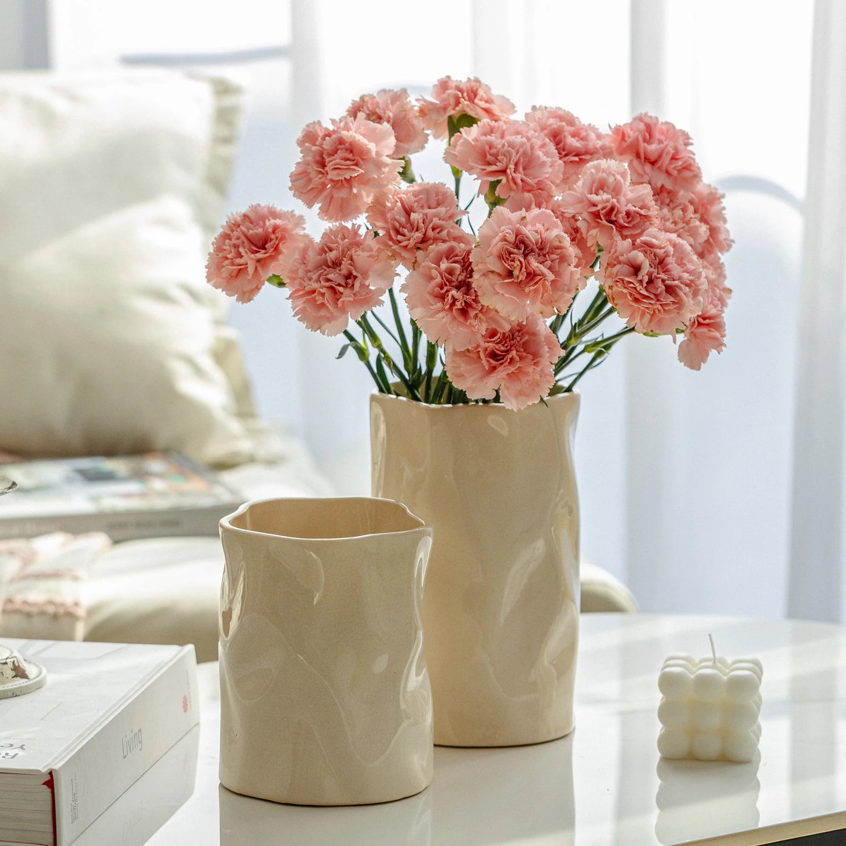 Cream Wind Ceramic Vase Ornaments