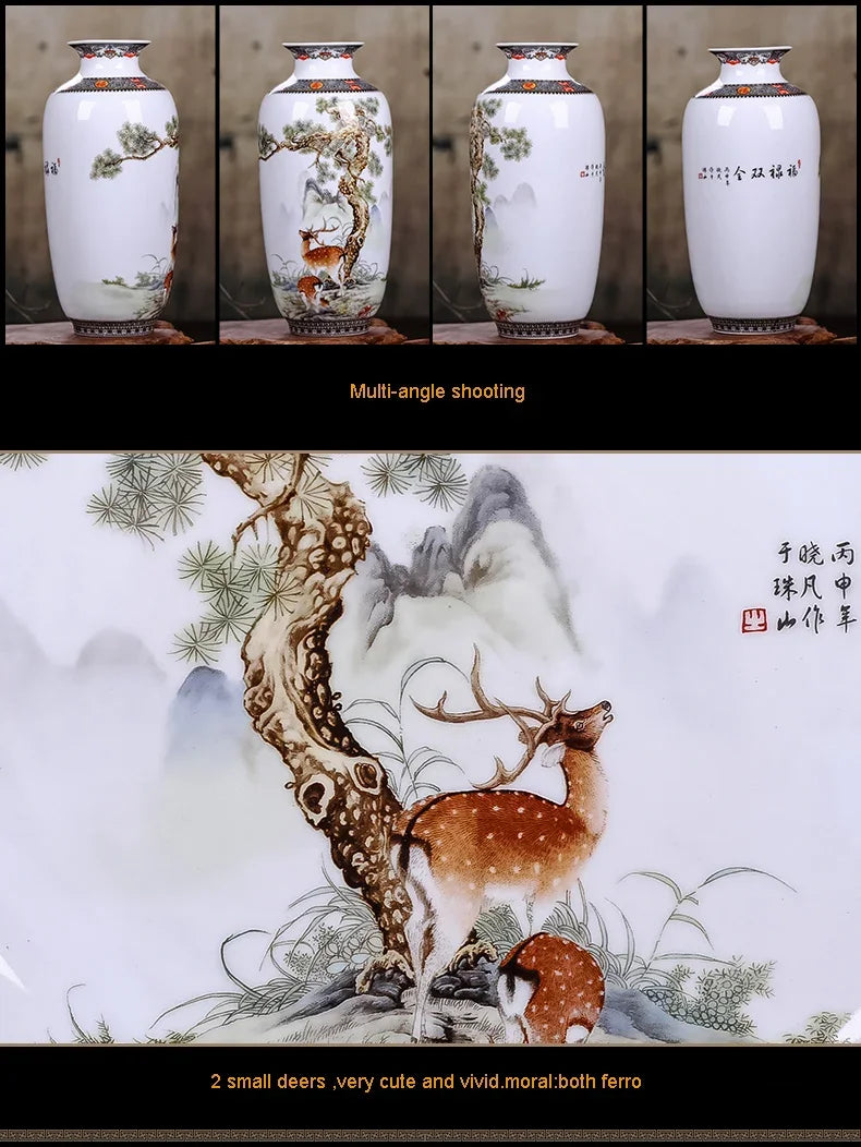 Ceramic Jingdezhen Vase Chinese Traditional Flower Vases