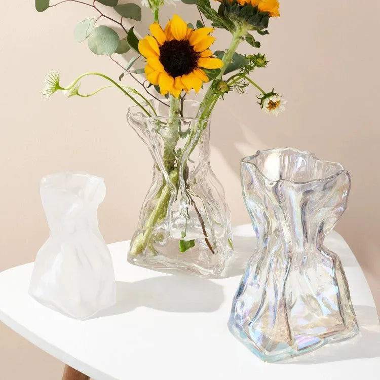 Ceramic Vase and Glass Flower Vase Hydroponic Money Bag Shaped Vase