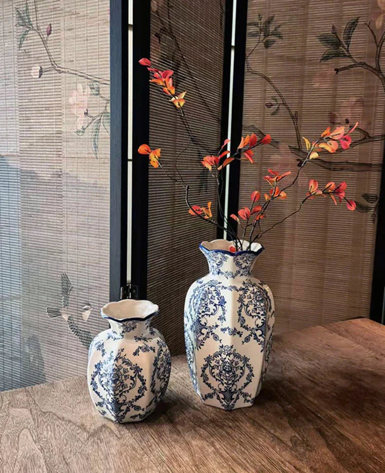 Hand-Painted Blue White Porcelain Vase