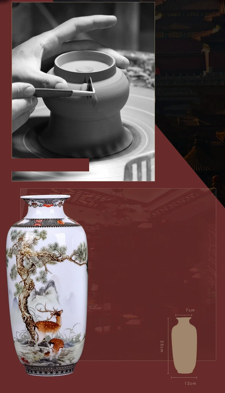Ceramic Jingdezhen Vase Chinese Traditional Flower Vases