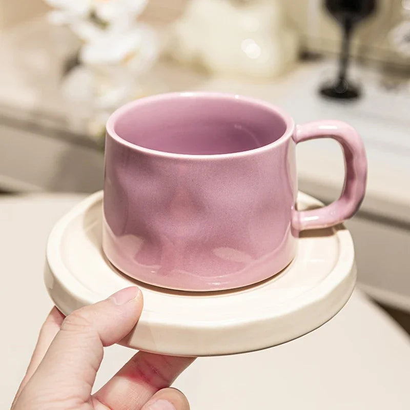 Ceramic Mugs Cute Coffee Cups and Saucers Creative Exquisite Afternoon teacup Breakfast Milk Mug Girl Gift Coffee Cup Water cups