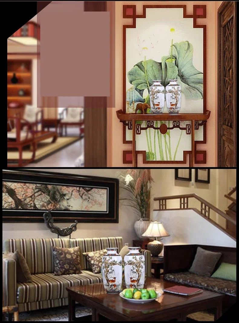 Ceramic Jingdezhen Vase Chinese Traditional Flower Vases