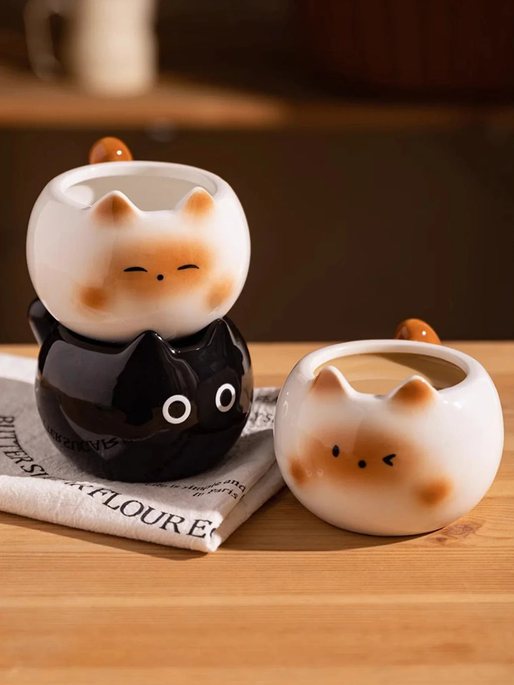 1Pc Siamese Cat Coffee Cup Cute Mug High-Looking for Coffee Shop Latte Latte Cup Office Living Room Home Bedroom Drinking Cup