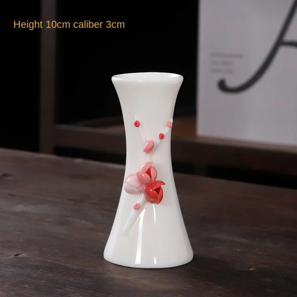 Handmade Flower Vases Ceramic Hydroponic Mini Flower Inserted Dry Flower Fragrance Bottle Home Decorations Floreros Vintage