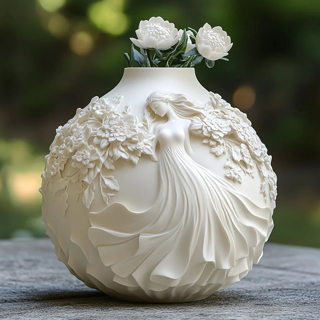 Floral Grace Sculpted Vase