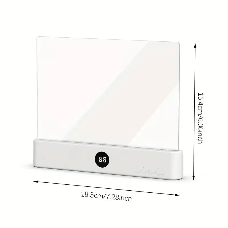 Book Light, Rechargeable Clear LED Flat Reading Light, Dimmable Panel Plate Lamp Book Full Page Light for Reading at Night