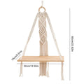 Macrame Wall Hanging Tapestry With Wooden Shelf Handwoven Bohemia Tassel Curtain Tapestry Wedding Backgrou Boho Decor